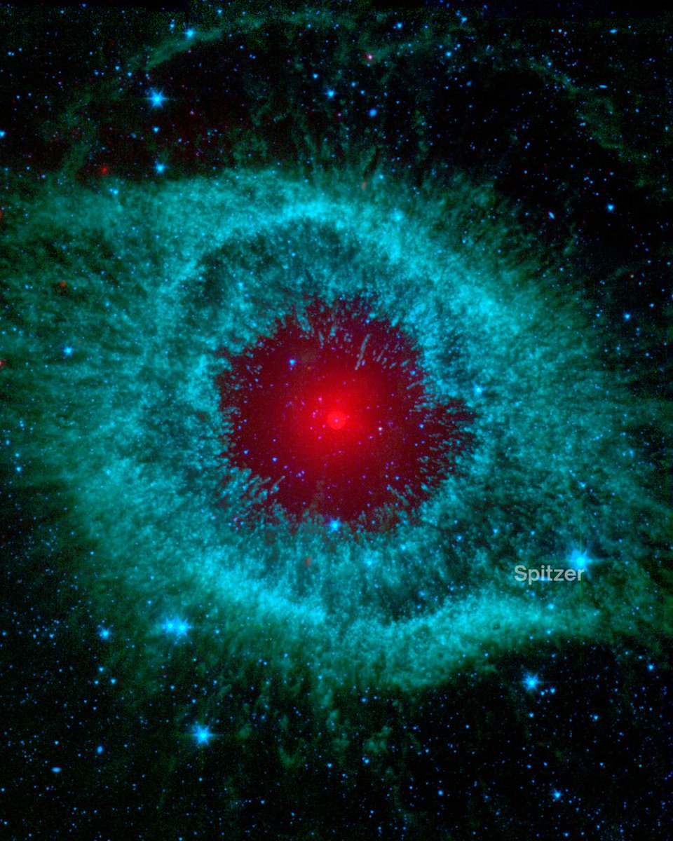 Galactic upcycling ♻️

Webb captured a new close-up of an old favorite, the Helix Nebula. We’ve seen this region before with telescopes like <a href="/NASAHubble/">Hubble</a> and the retired Spitzer Space Telescope, but Webb zooms into this dying star with a deeper, more detailed view.