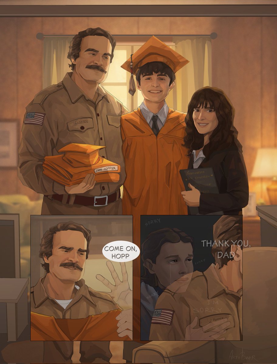James Hopper couldn't congratulate his daughter on her graduation, but-

#JANEHOPPER #willbyers #StrangerThings5