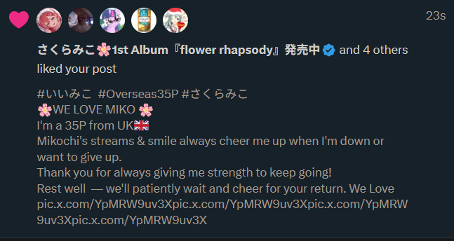 SleeplessClips's tweet image. I am Die. Thank you forever 🙏😭
🌸🌸おかえり ~ みこち🌸🌸