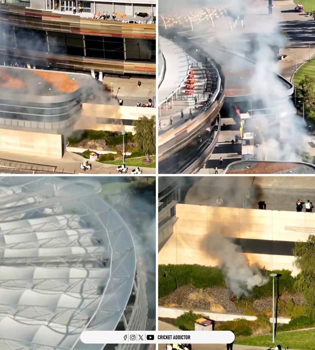 sunil_PMo's tweet photo. 🚨 INCIDENT UPDATE
A small fire has broken out outside Optus Stadium amid the Sixers vs Scorchers playoff. https://t.co/zGItpI3MJM