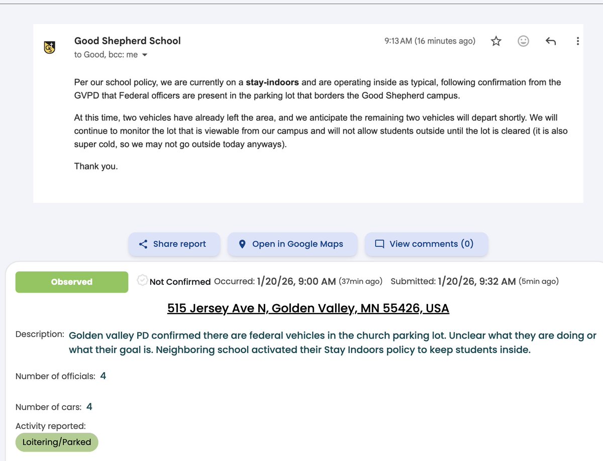 atrupar's tweet image. ICE is terrorizing schoolchildren in the Twin Cities again today