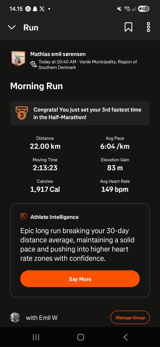 22 kilometer 🔥 #twrundk