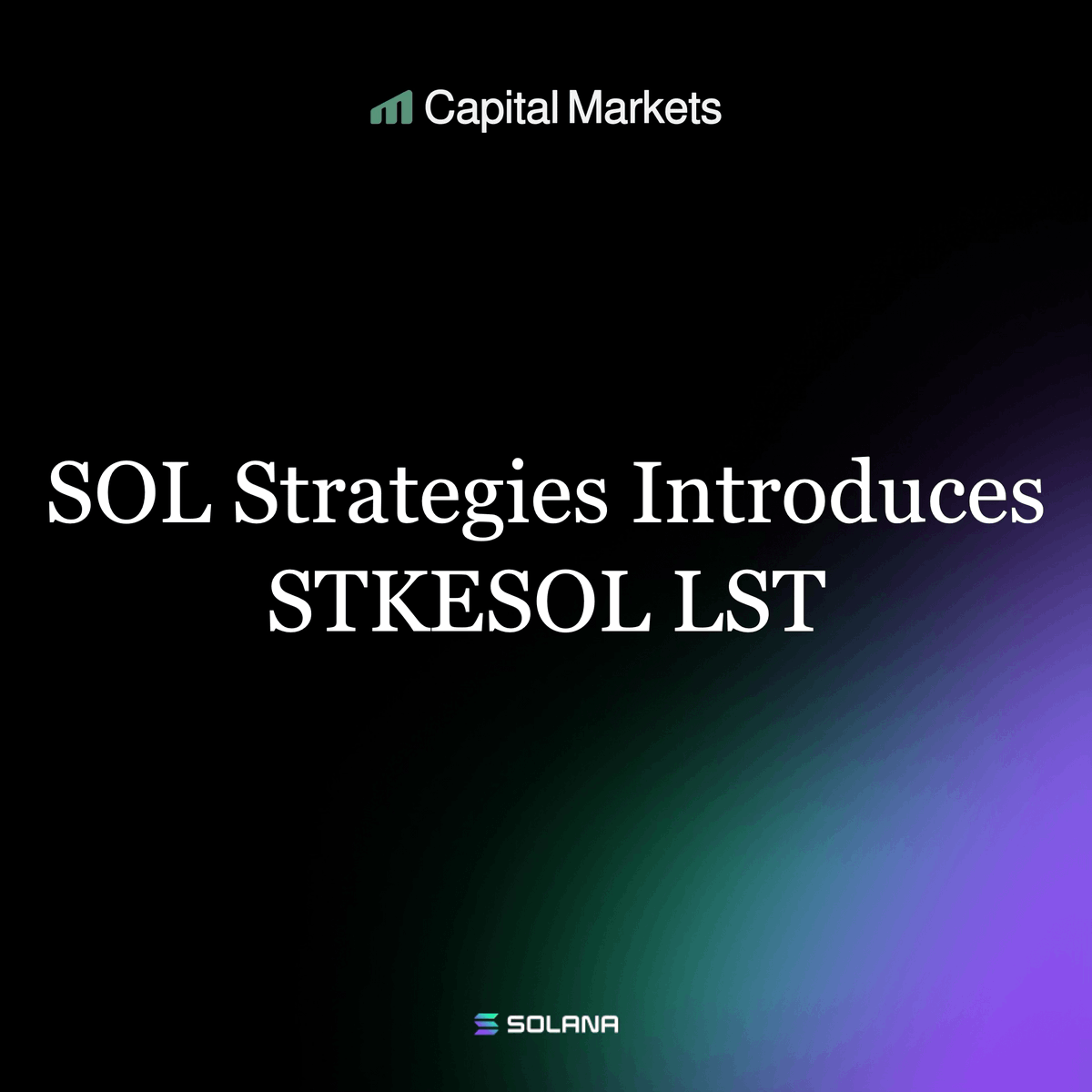 solstrategies introduces STKESOL, its liquid staking token on @solana. -  ~545K SOL (~$70M) in TVL at launch - Designed for use across Solana DeFi -  including lending venues like @Kamino and @Loopscale,