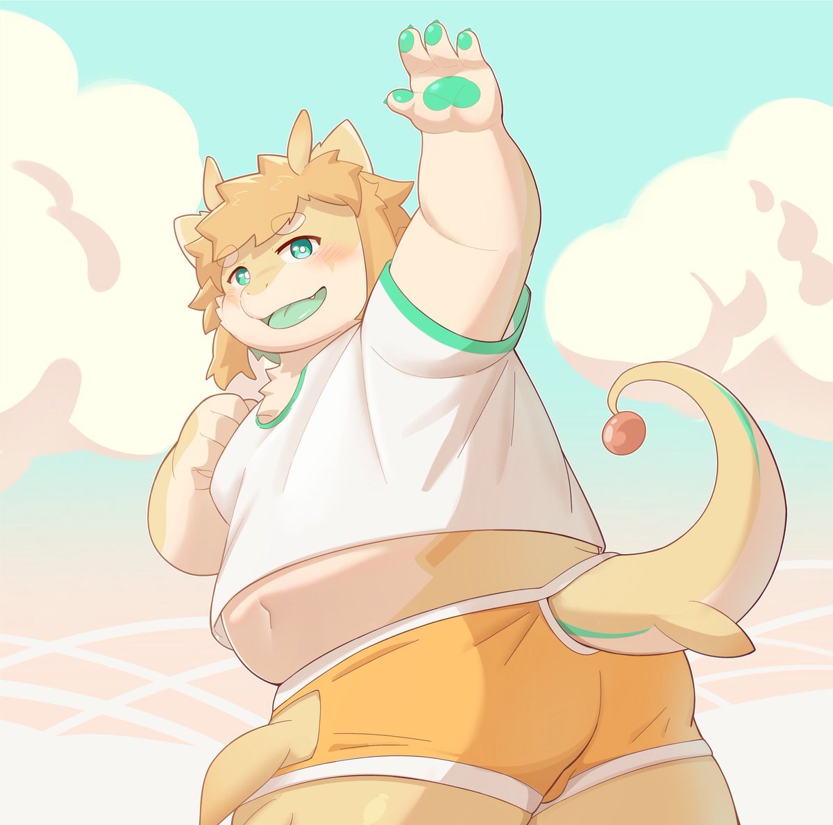 打招呼
超绝不经意露出美味的肚子owo