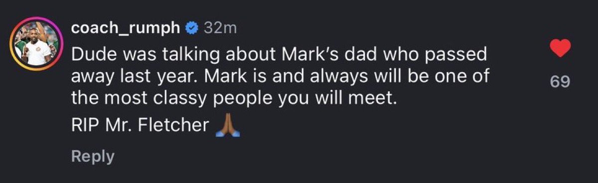 GeoMilian's tweet image. Context matters. I covered Mark throughout his high school career and well into his collegiate career to this point, and I had the opportunity to speak with his father several times.

That’s a low blow, and absolutely anyone would be upset by the disrespect of a loved one.