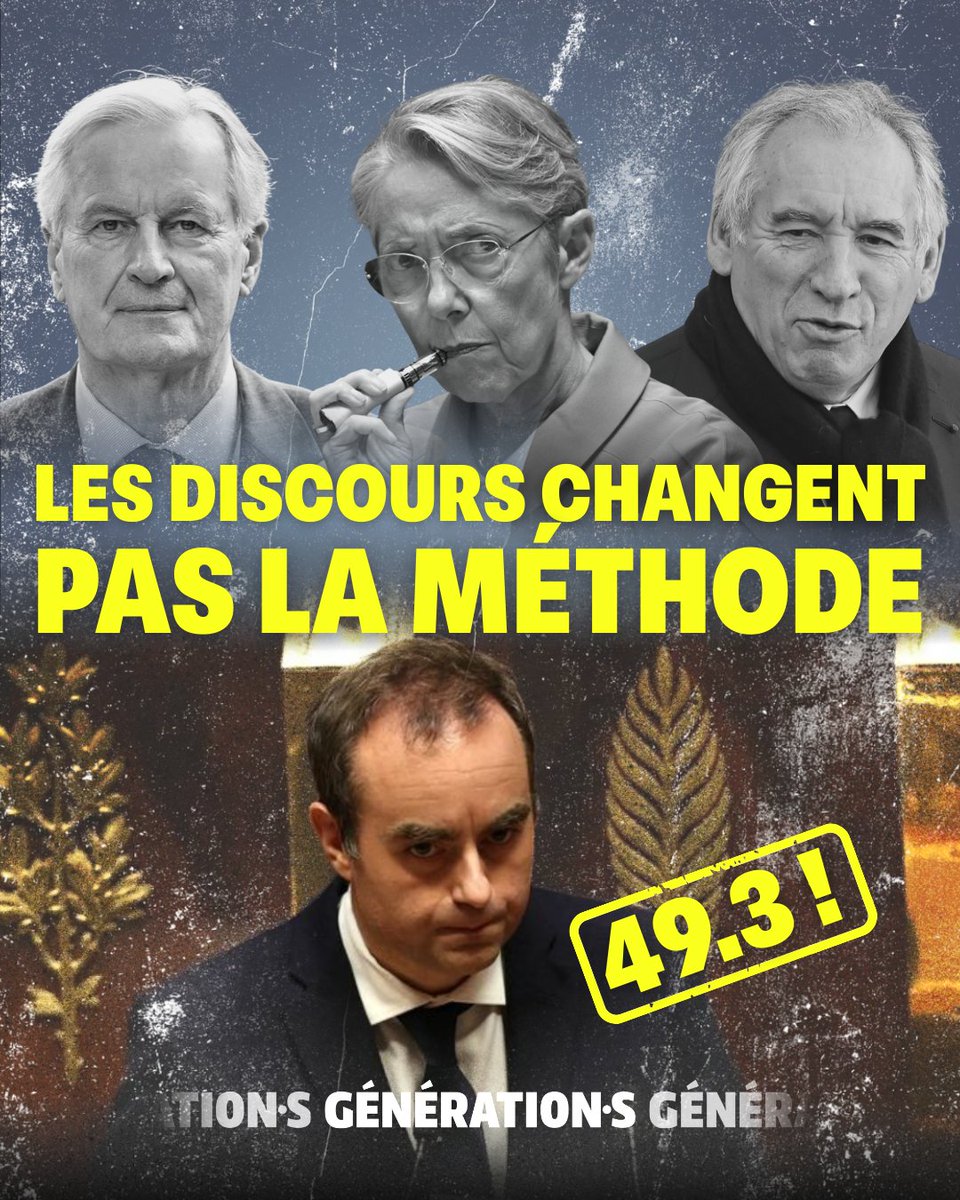 Tout ça pour ça.

Après avoir renoncé à l’utilisation du 49.3, Sébastien vient d’annoncer au parlement l’utilisation ... du 49.3.

C'est sa trentième utilisation sous la présidence d’Emmanuel Macron : la facture est salée pour la démocratie parlementaire.