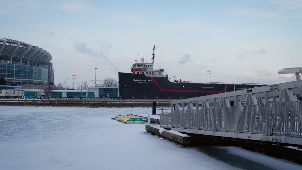 ProppedP's tweet image. Snow days at the William G. Mather in Cleveland, Ohio