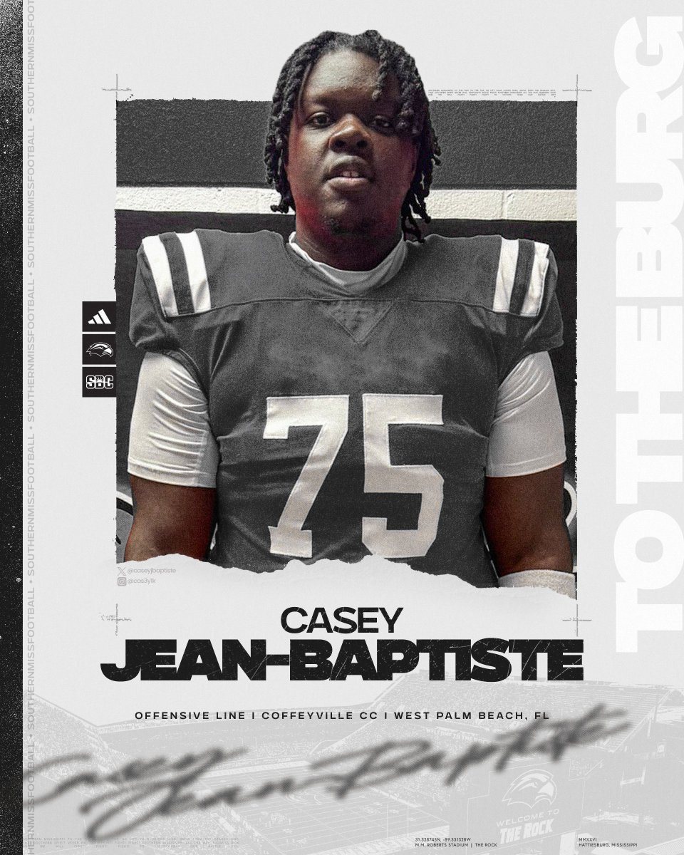 SouthernMissFB's tweet photo. Got a Golden Eagle 🔝 

➡️ @caseyjbaptiste 

#ToTheTop26 | #SMTTT https://t.co/qO06RX3NTE