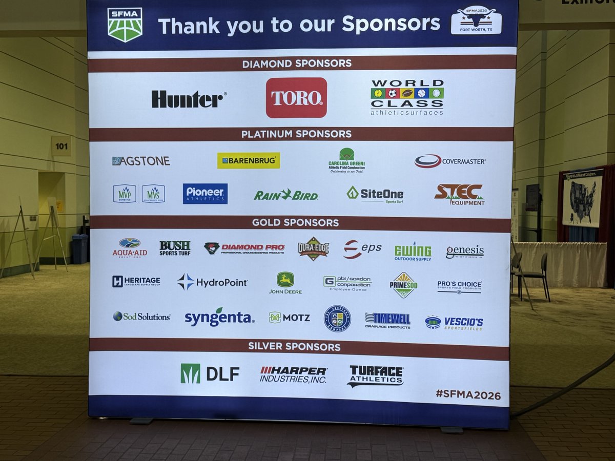We're getting everything ready for you! 

Stop by Booth 922, say hello and check out what's new and exciting from your favorite Solutions People! Exhibition opens at 1:30pm. See you there! 

#SFMA2026 #sportsturf #SolutionsPeople #EquipmentSolutions #SFMA #FieldExperts