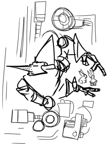 HelloAbyssal's tweet image. My interests for
 robots 
armour and rabbits 

Will soon culminate
And I create some robotic rabbit armour hybrid 

Old sketches below