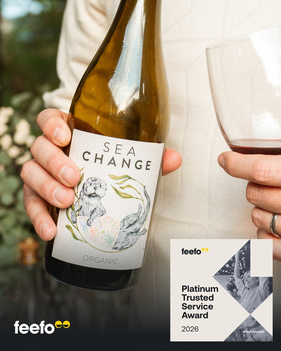 SeaChangeWine's tweet image. We're proud to announce that we've received the Feefo Platinum Trusted Service Award for 2026 🏆Thank you for believing in our mission and raising a glass to great wine and meaningful impact! 
#PlatinumService #CustomerLove #CustomerSatisfaction #HappyCustomer #SmallBusiness