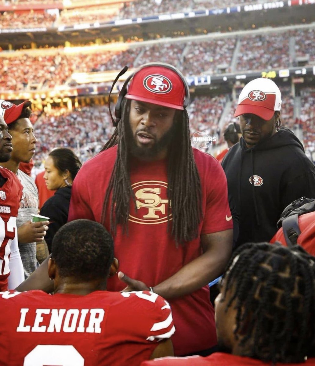 Coach_Yac's tweet photo. Richard Sherman as the 49ers new defensive coordinator. Who says no?

Cc: @RSherman_25 https://t.co/FxEpfiahpm