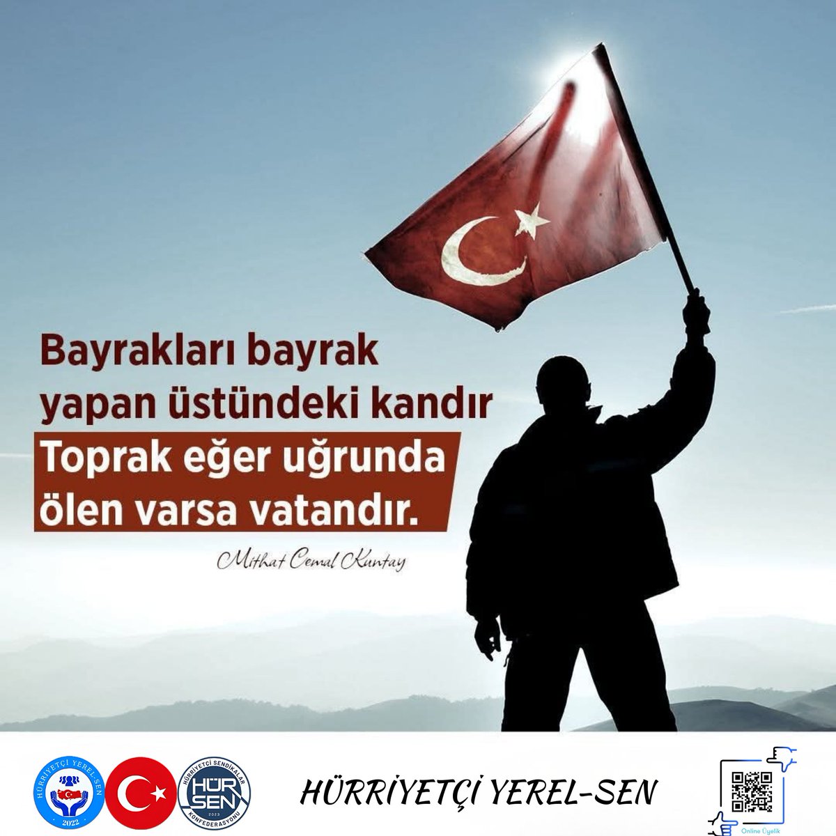 Bayrağımız bu ülkenin ortak onurudur.
Kimliğimizi, birliğimizi ve Cumhuriyeti hedef alan her girişimin karşısındayız.
Bu topraklarda bayrak asla yere düşmez.