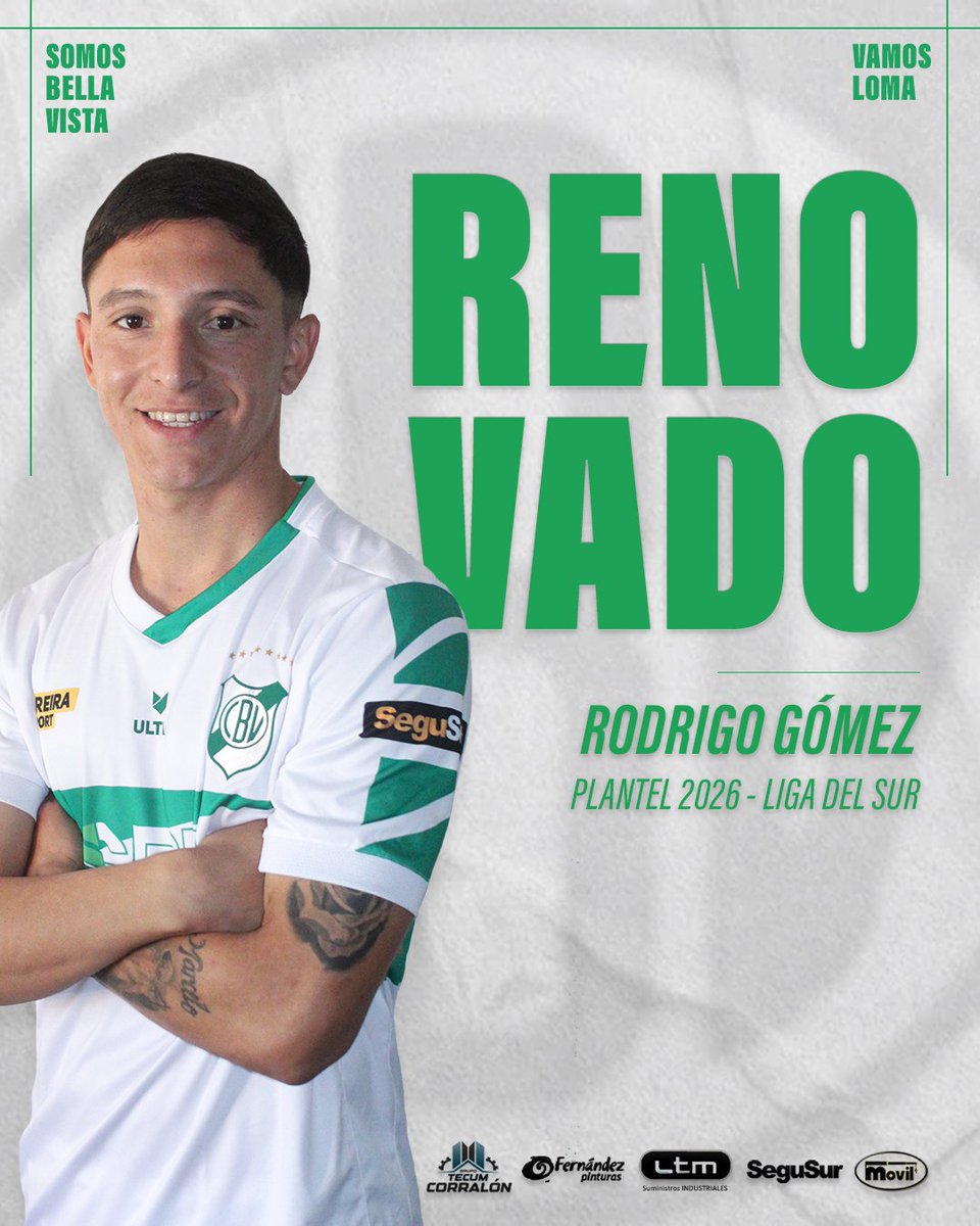 ⚽️ #LigaDelSur |

👉🏼 ¡Gómez sigue en Bella Vista!

🙌🏼 Rodri será parte del equipo que afrontará el torneo de la Liga del Sur 2026.

👊🏼 ¡Vamos por un gran año!

#SomosBellaVista