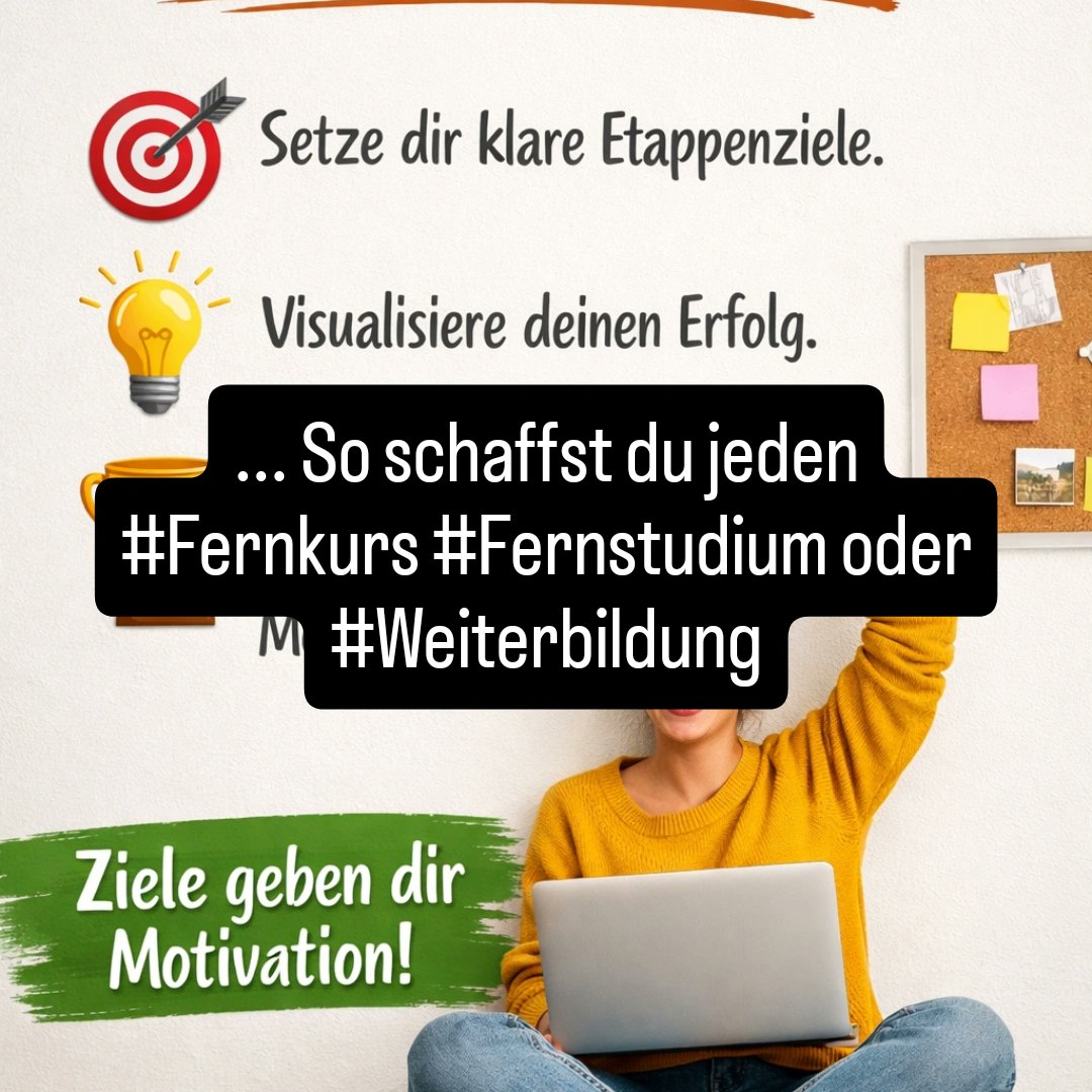 So schaffst du jeden #Fernkurs #Fernstudium oder #Weiterbildung