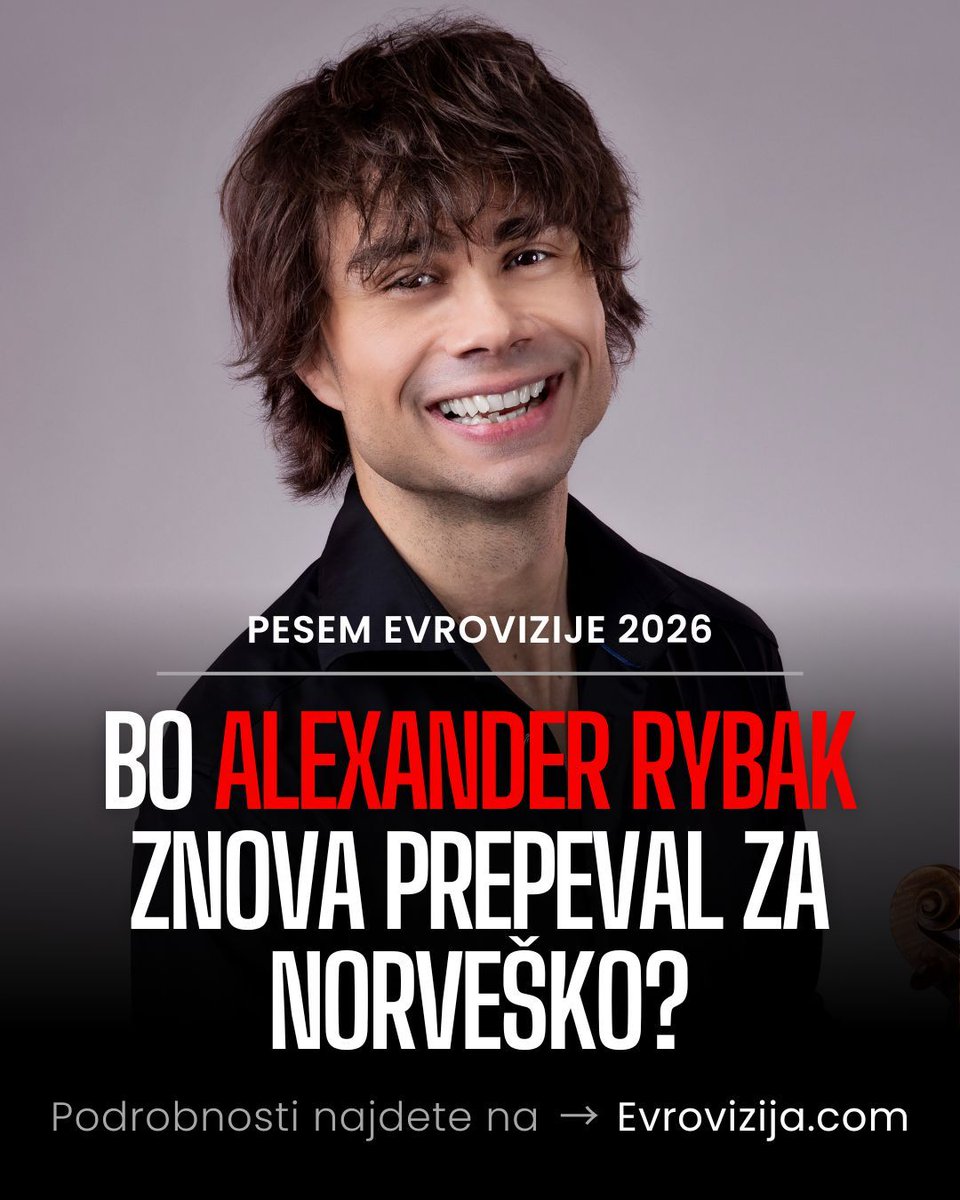 EvrovizijaCom's tweet photo. Odgovor na spodnje vprašanje bo 28. februarja 2026 prinesel norveški Melodi Grand Prix 2026 #MGP2026. Kaj menite pa vi, mu bo uspel še en veliki met, kot leta 2009, ko je na #ESC slavil s #Fairytale? #AlexanderRybak (Foto: Julia Marie Naglestad / #NRK) https://t.co/fqyFyADRdN
