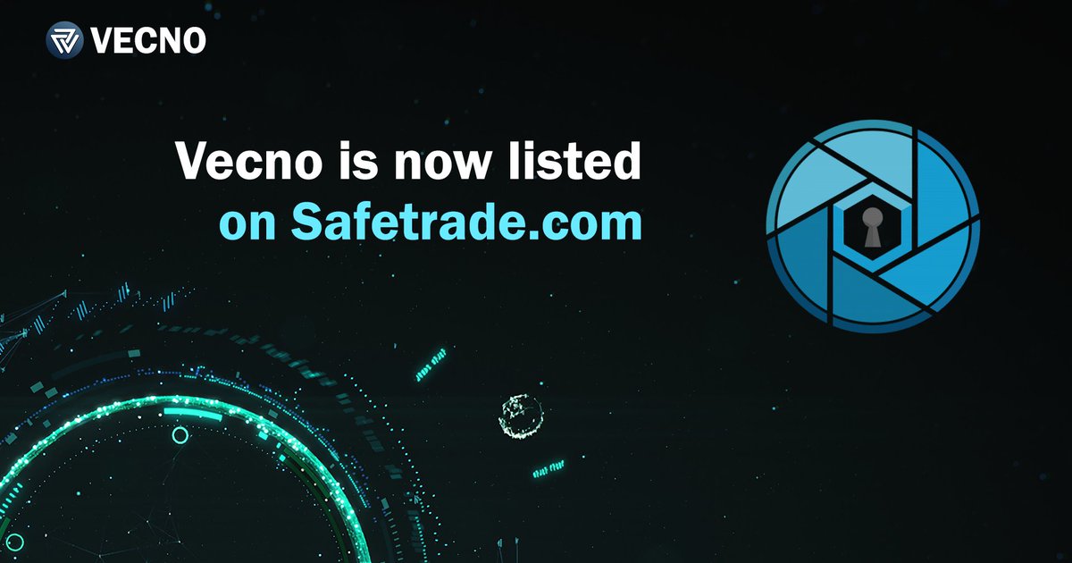 Vecno is now listed on Safetrade.com 

Trading is now open! 

safetrade.com/exchange/VEUSDT