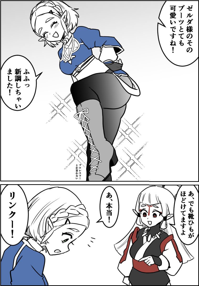 靴ひもは人が結ぶものだと思ってるゼルダ様 