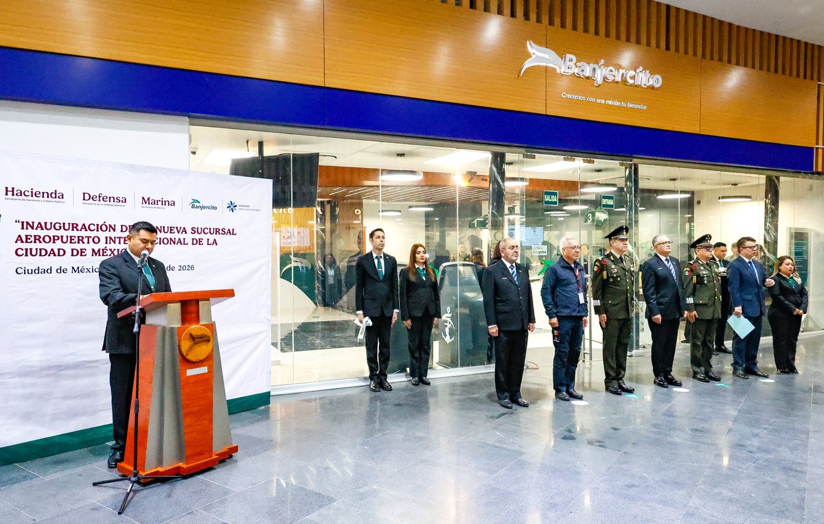 Banjército inaugura nueva sucursal en el Aeropuerto Internacional Benito Juárez Ciudad de México. bit.ly/4jMxlff #ArptoBJ