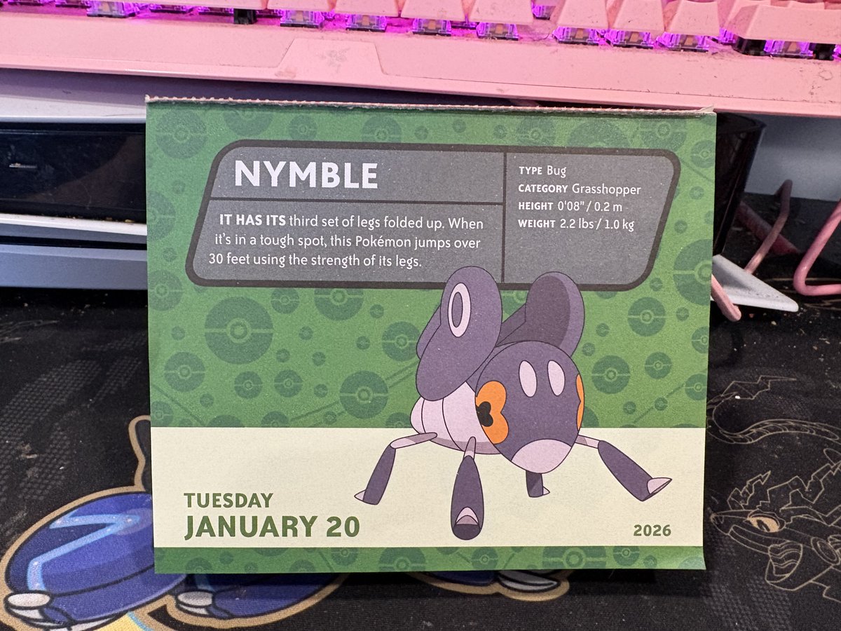 SoulMaier's tweet photo. Happy Tuesday, January 20, 2026. The Pokémon page for today #pokemon #nymble 💚 https://t.co/LXLusWCk8T