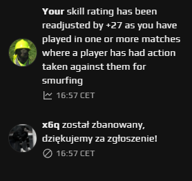 szagusek's tweet photo. @FACEITcs @FACEIT_Darwin How is it possible that I played against the same guy 3 times within the last month, he got banned for smurfing, and you only returned my ELO for one match? Does that mean he was smurfing only in one match? https://t.co/Nxp8JCIBNi