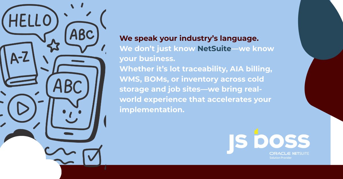 jsbossinc's tweet photo. 📣 We speak your industry’s language.
NetSuite is powerful—but only if it’s implemented by a partner who actually understands your business.
Because ERP isn’t just about software.
It’s about understanding how you run your business—and making NetSuite run with you.
#NetSuite https://t.co/FCdDlkEiul