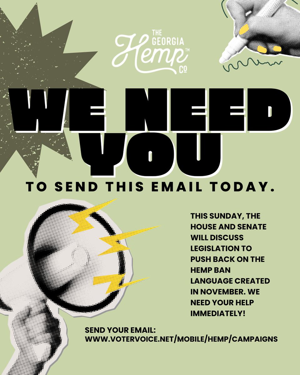 SympleafCBD's tweet photo. This Sunday, the House &amp; Senate will discuss legislation to push back on the hemp ban language created in November. We need your help NOW!! 🌿Click the link below to send an email to your representative &amp; two senators- it’ll take less than a minute.

https://t.co/NESj5h2xJ0 https://t.co/hl1lXUIzl5