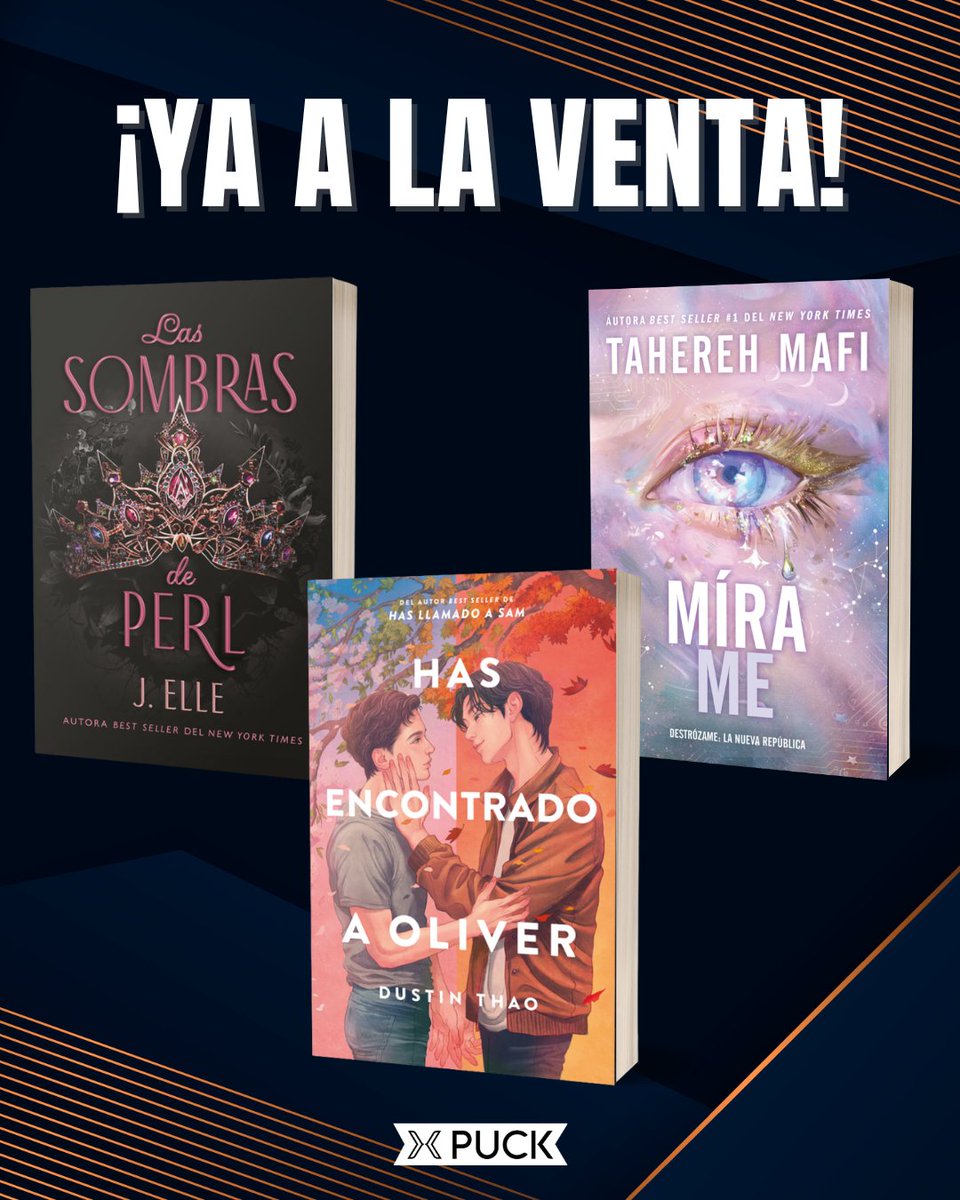 ¡Hoy a la venta! 🥳

Lectores, nos hace mucha ilusión anunciar que ya podéis conseguir los siguientes libros en librerías y plataformas digitales…

👑#LasSombrasDePerl de J. Elle
🌸#HasEncontradoAOliver de Dustin Thao
👁️#Mírame de Tahereh Mafi