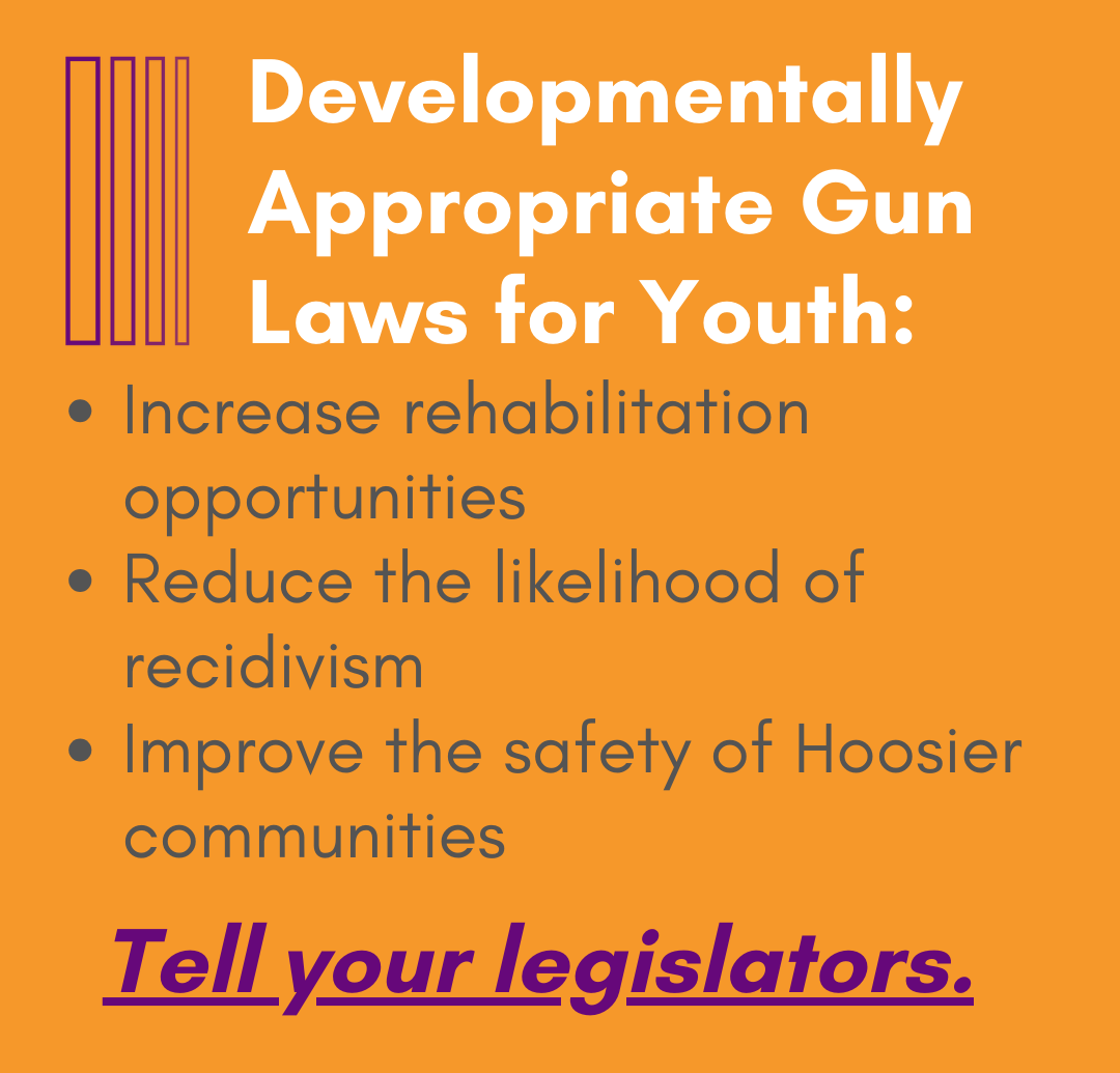 🚨 ACTION ALERT for Hoosiers who care about youth &amp; community safety  We want to:
✔️ Reduce long-term harm
✔️ Lower the likelihood of recidivism
✔️ Protect education &amp; employment pathways
✔️ Support meaningful rehabilitation

Call your legislators to OPPOSE HB 1249 today!