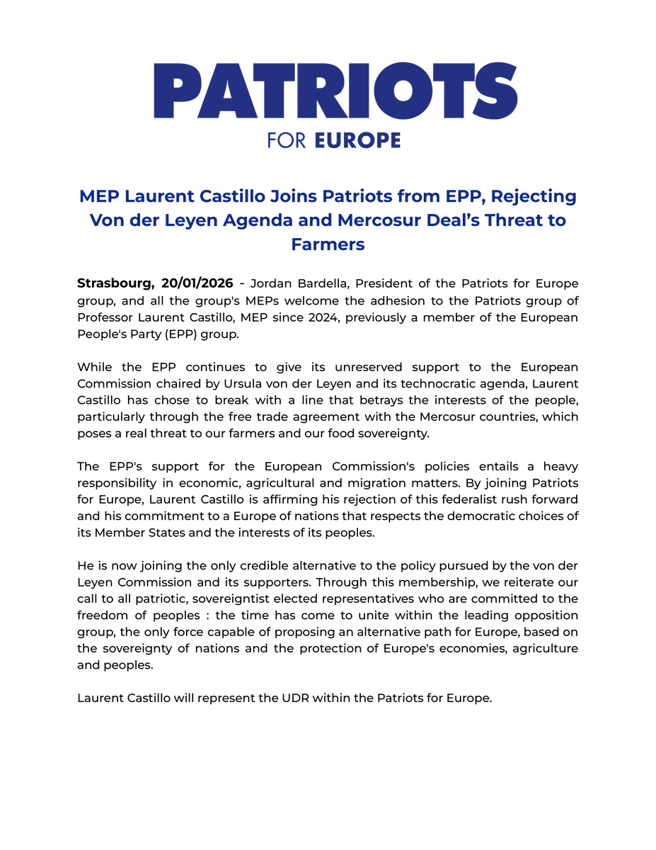 Patriots for Europe tweet media