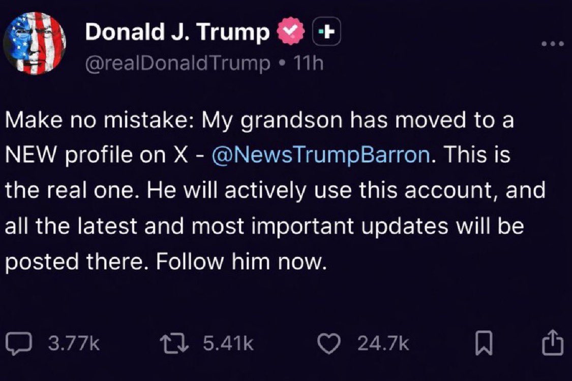 Follow it Share it for all to see President Donald Trump shared it, now it's up to you to share and follow. <a href="/NewsTrumpBarron/">Barron Trump News 🇺🇸</a> 

<a href="/NewsTrumpBarron/">Barron Trump News 🇺🇸</a>
<a href="/NewsTrumpBarron/">Barron Trump News 🇺🇸</a>