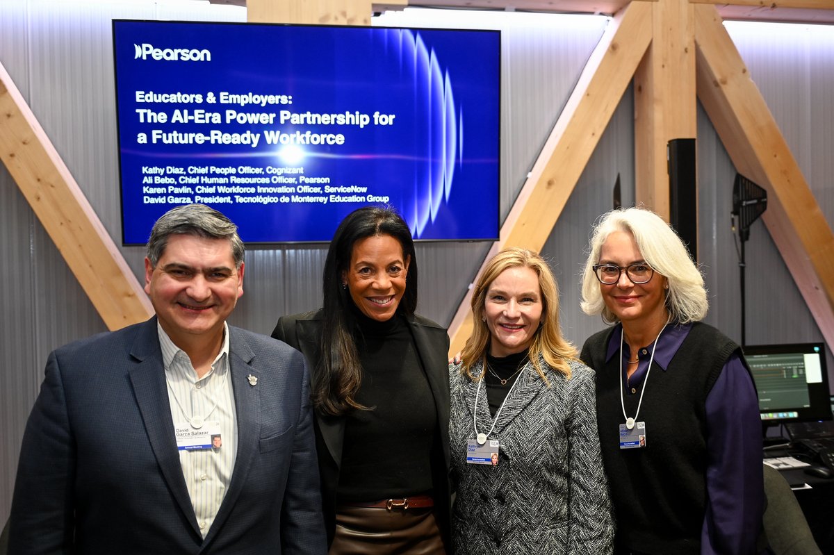 david_garza's tweet image. Un gusto compartir diálogo en #WEF26 #Davos2026 @wef  con Kathy Diaz @Cognizant, Karen Pavlin @ServiceNow  ​y Ali Bebo @pearson como moderadora en el panel "Educators &amp;amp; Employers: The AI-Era Power Partnership for a Future-Ready Workforce". Ante la disrupción de la IA y su…