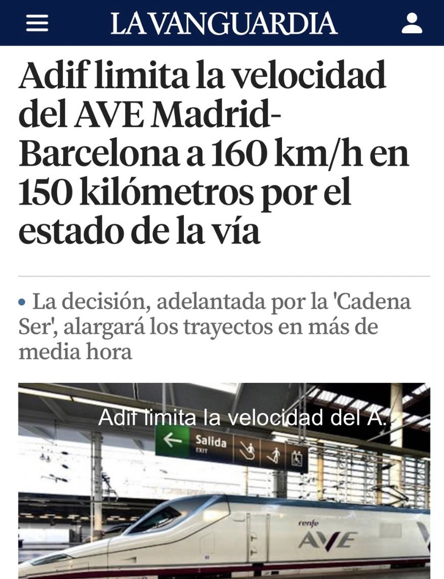 ismaelquesada's tweet image. Óscar Puente anunció hace 3 meses que el AVE Madrid-Barcelona iría a 350km/h porque el actual trazado lo permite. 
Hoy Adif baja a 160km/h el límite de velocidad en 1/4 parte de la línea Madrid-Barcelona por el estado de las vías.

¿Pero a quién tenemos al mando en este país?