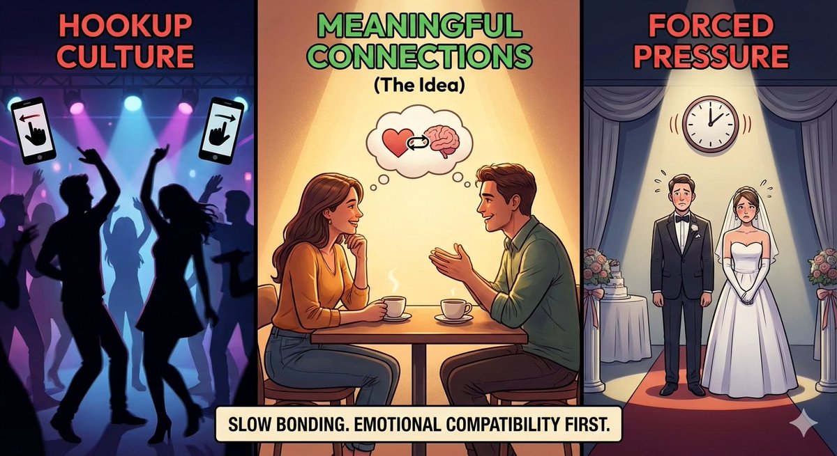 ChaiPeCharcha07's tweet photo. Would you use a dating app that’s not for hookups and not rushing marriage?

For people who want slow bonding, emotional compatibility first, and long-term intent — without casualising everything or shaadi pressure.

Quick anonymous survey (2–3 mins):
https://t.co/NGQDsLdybS https://t.co/51tkdCHL55