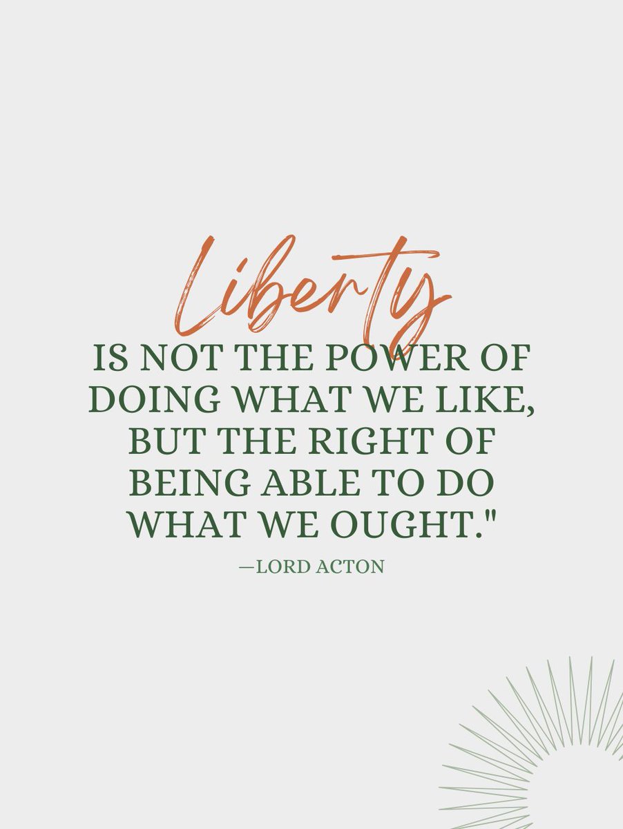 Liberty isn’t doing whatever you want.

It’s having the space to do what’s right.
