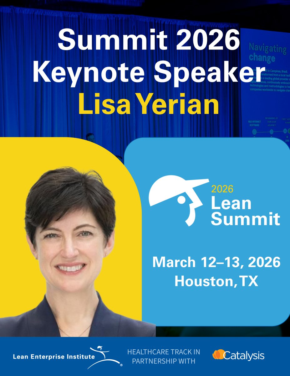 Dr. Lisa Yerian will speak at the 2026 Lean Summit about building a management system so robust that it produces better results year after year, even as challenges change.

Learn more about Lisa's keynote: hubs.li/Q03_7k6k0 

 #LeanSummit2026 #ClevelandClinic #Healthcare
