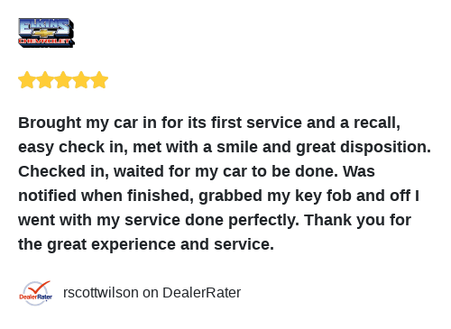 elkinschevy's tweet photo. We just received a great review on DealerRater. Thank you rscottwilson! https://t.co/aF0omQZgR2