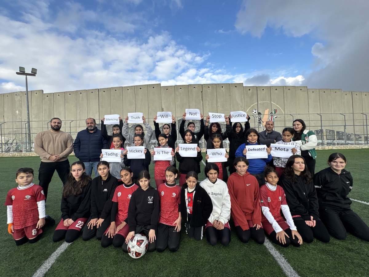 TadhgHickey's tweet image. My friends in Aida Youth Centre - who are currently under the very real threat of having their pitch demolished by the world's most moral army - still somehow found time to console me about losing my stupid Insta page. We don't deserve Palestinians 😭🇵🇸 #saveaidaspitch
