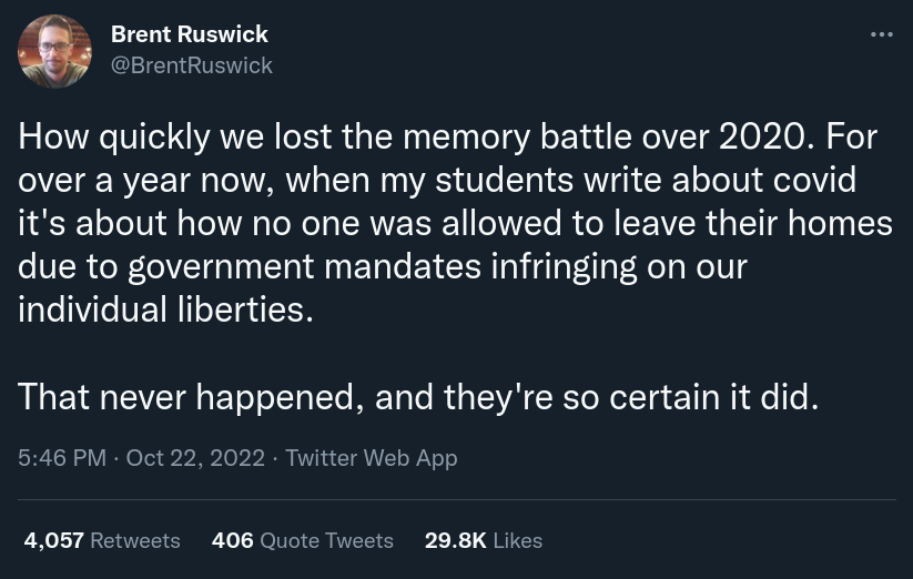 ReviewsPossum's tweet photo. They've been trying to rewrite history on what happened during COVID since the minute it ended. https://t.co/9r4oJpEepL