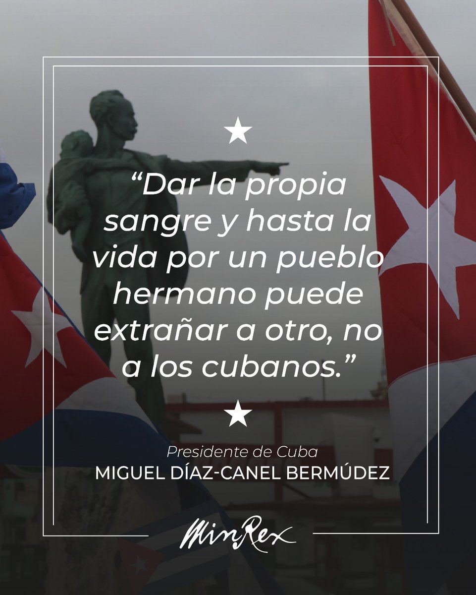 🇨🇺 | "Solo quienes desconocen el valor de la amistad, la solidaridad y la cooperación que se forjan entre los pueblos pueden confundir la relación entre cubanos y venezolanos como un mero negocio o como un vulgar intercambio de productos y servicios."

🗣️| Presidente <a href="/DiazCanelB/">Miguel Díaz-Canel Bermúdez</a>