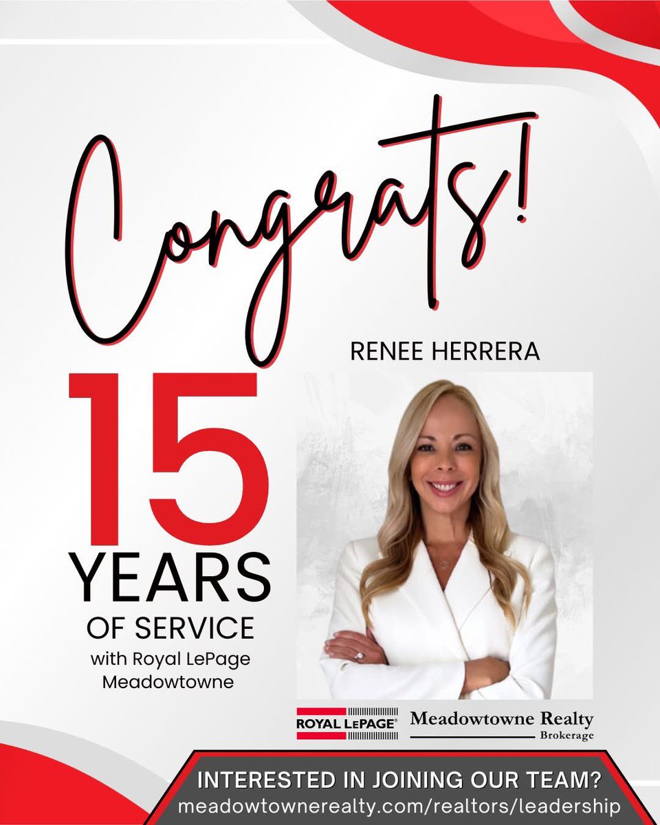 ReneeHomes's tweet photo. Celebrating 15 years with the Royal LePage Meadowtowne family 🏡❤️
So grateful for the support, the growth, the friendships, and the incredible clients along the way.
Excited for what’s ahead ✨🥂

#ReneeHomesLifestyle🔑🏡
#thekeytoyourdreamhome 
#15YearAnniversary https://t.co/rlhH8NqNvJ