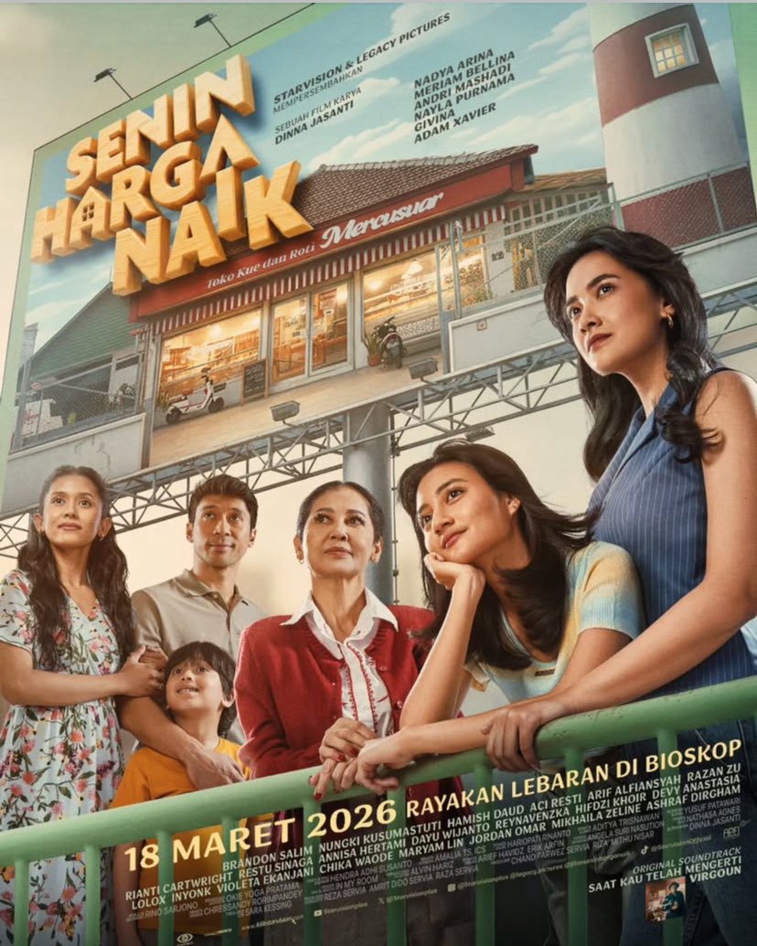 dimomuid's tweet photo. 𝘖𝘧𝘧𝘪𝘤𝘪𝘢𝘭 𝘗𝘰𝘴𝘵𝘦𝘳 &amp; Trailer  #2 film 𝐒𝐄𝐍𝐈𝐍 𝐇𝐀𝐑𝐆𝐀 𝐍𝐀𝐈𝐊 ✨ 

18 Maret 2026 di Bioskop Indonesia

#SeninHargaNaik #FilmSeninHargaNaik #Lebaran2026 #DikitDikitNonton #Fyp https://t.co/88r2w0x8Yp