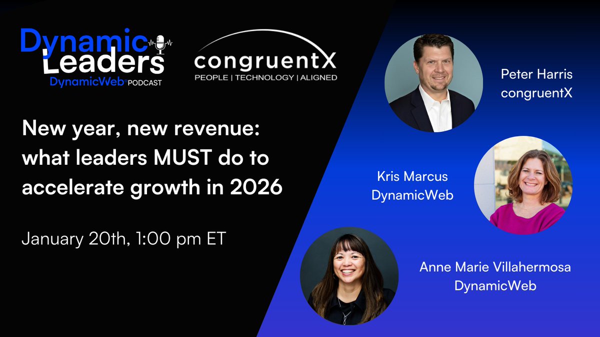 congruent_x's tweet photo. TODAY AT 1:00 PM ET! 🎙️
Grab your lunch and join us as we discuss: "New year, new revenue: what leaders MUST do to accelerate growth in 2026." ]https://t.co/IfrdtalAWh

#B2BStrategy #Manufacturing #DynamicLeaders #RevenueGrowth #congruentX #DynamicWeb https://t.co/G9H8NJmQRw