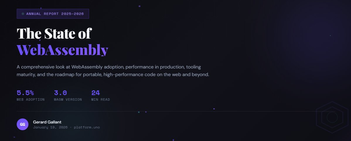 Our annual State of WebAssembly is back (2025–2026)

It recaps the biggest Wasm progress from 2025 and what’s (predicted) to land in 2026.