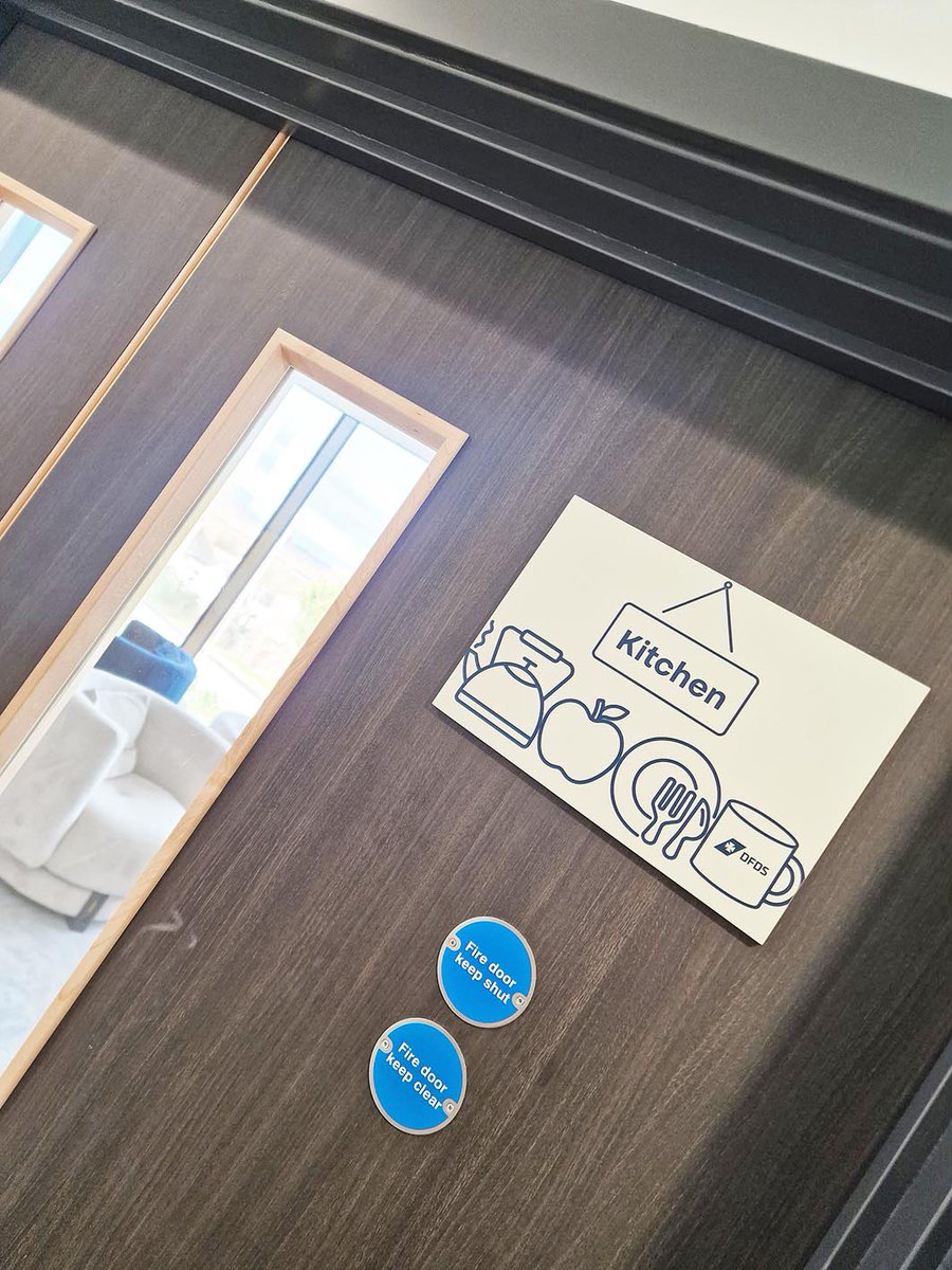 SXPeterborough's tweet image. DFDS Logistics office door Kitchen sign
#officebranding #signagesolutions