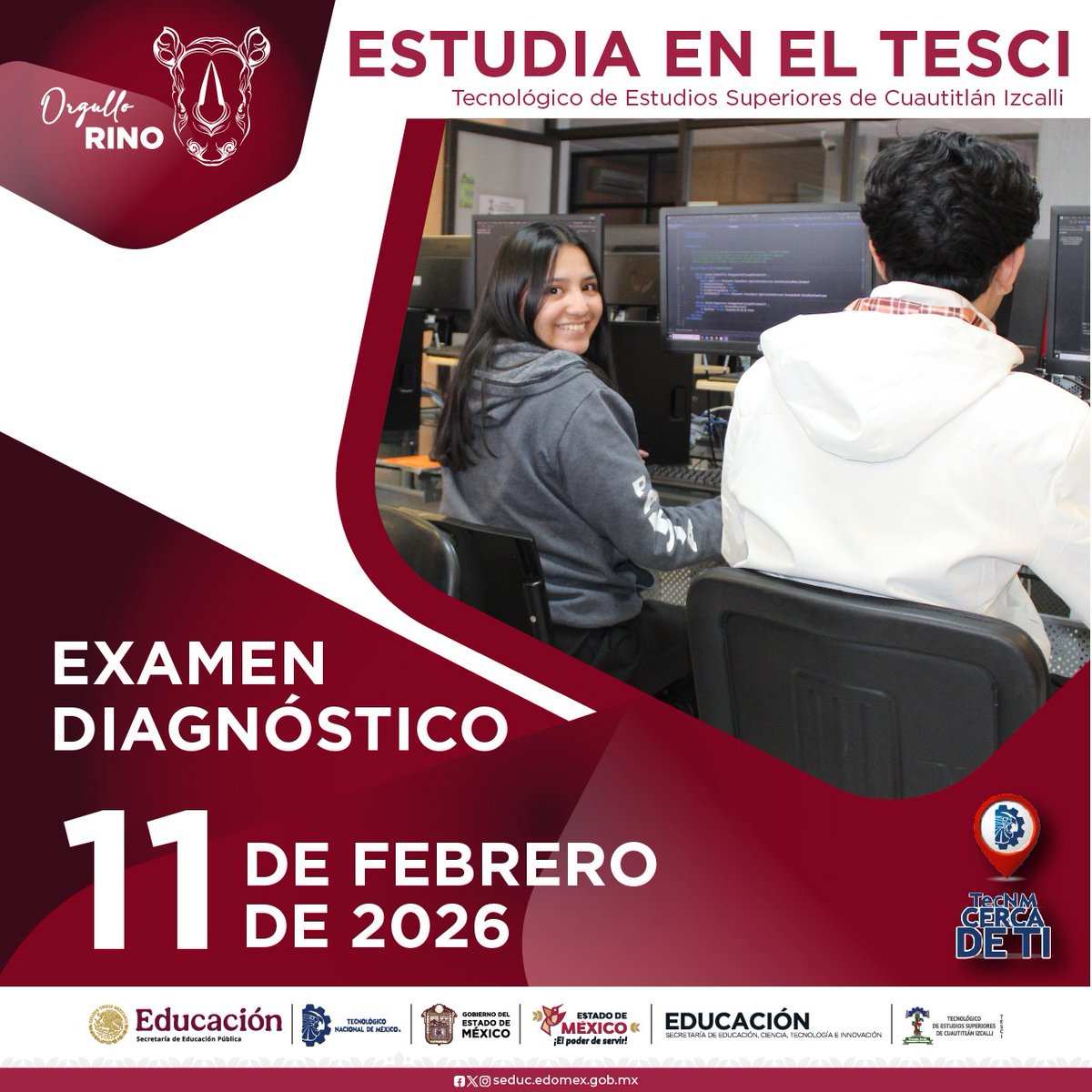 ¿Ya terminaste la prepa? Este es tu momento.
Regístrate hoy para el último examen diagnóstico que será el 11 de febrero 2026
Consulta las bases y tutorial para pago en la siguiente liga:
tesci.edomex.gob.mx/nuevo_ingreso
Inicio de semestre📷📷Marzo 2026
 #ElPoderDeServir #TodosSomosTecNM