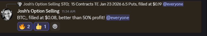 JoshTradeOption's tweet image. Winning Option Selling Alert!

Our crew took 50% profit on this #TE trade. 

We opened it last week, closed it this week for 50% profit. Join us, link in my profile. Alerts to X subscribers and Discord.