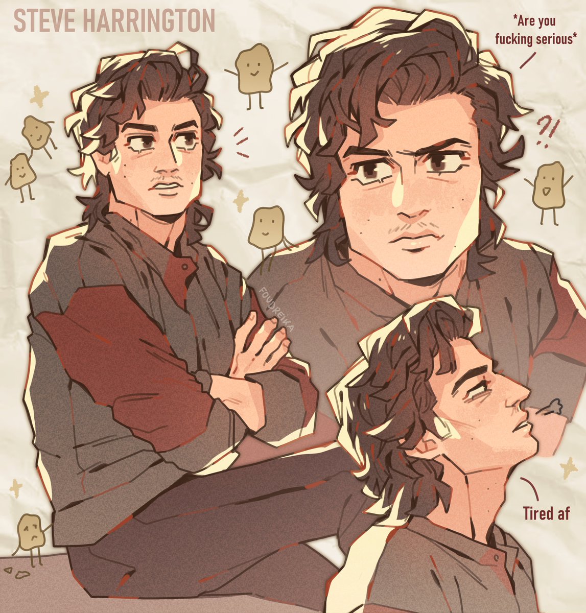 Foudreika's tweet image. Stib sketches!!
Realised I only drew him once?? lol time to change that
#SteveHarrington #StrangerThings5