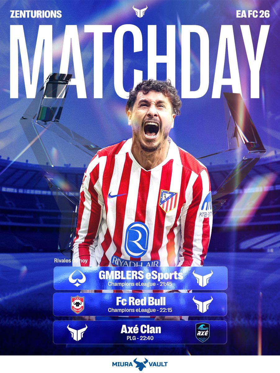 MATCHDAY | CLUBES PRO 🚨⚽️

Volvemos un día más a dar caña en terreno de juego 🔥

Que gusto da finalizar el día viéndoles 😮‍💨

🆚 <a href="/GmblersProClub/">GMBLERS_PROCLUB</a> 
🏆<a href="/VPGEurope/">Virtual Pro Gaming | Europe</a> 

🆚 FC REDBULLS
🏆<a href="/VPGEurope/">Virtual Pro Gaming | Europe</a> 

🆚 <a href="/ClanAxe_/">AXÉ CLAN</a> 
🏆 <a href="/PLG_Spain/">PLG España</a> 

📺 twitch.tv/ktdnrubo

#AlwaysZenturions