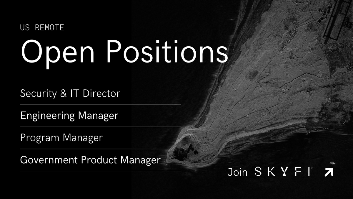 SkyfiApp's tweet photo. We’re hiring leaders to help build the future of Earth intelligence 🌍

Open roles at SkyFi:

💼 Security &amp; IT Director
💼 Engineering Manager (Senior / Director levels)
💼 Program Manager
💼 Government Product Manager

Apply now: https://t.co/XoNn8VSTHB https://t.co/0qgGv1gwDd